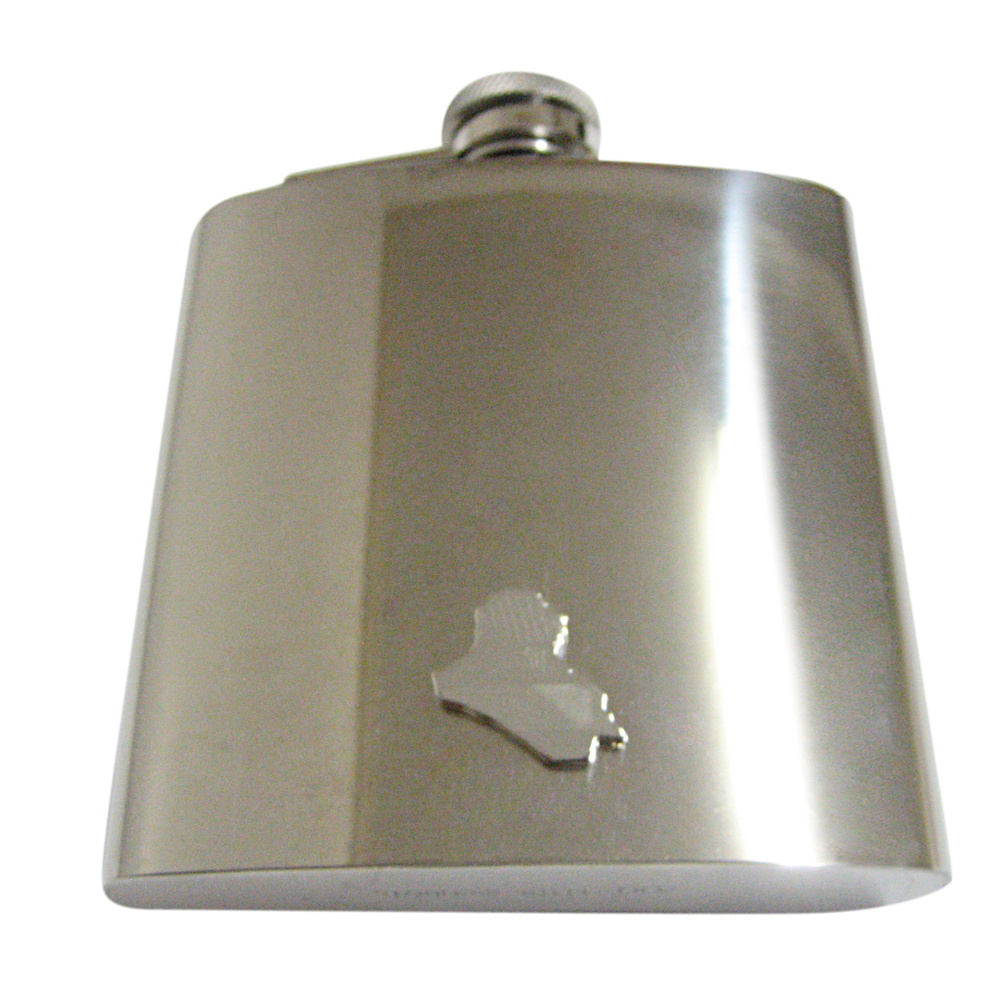 Iraq Map Shape And Flag Design 6oz Flask - image 1
